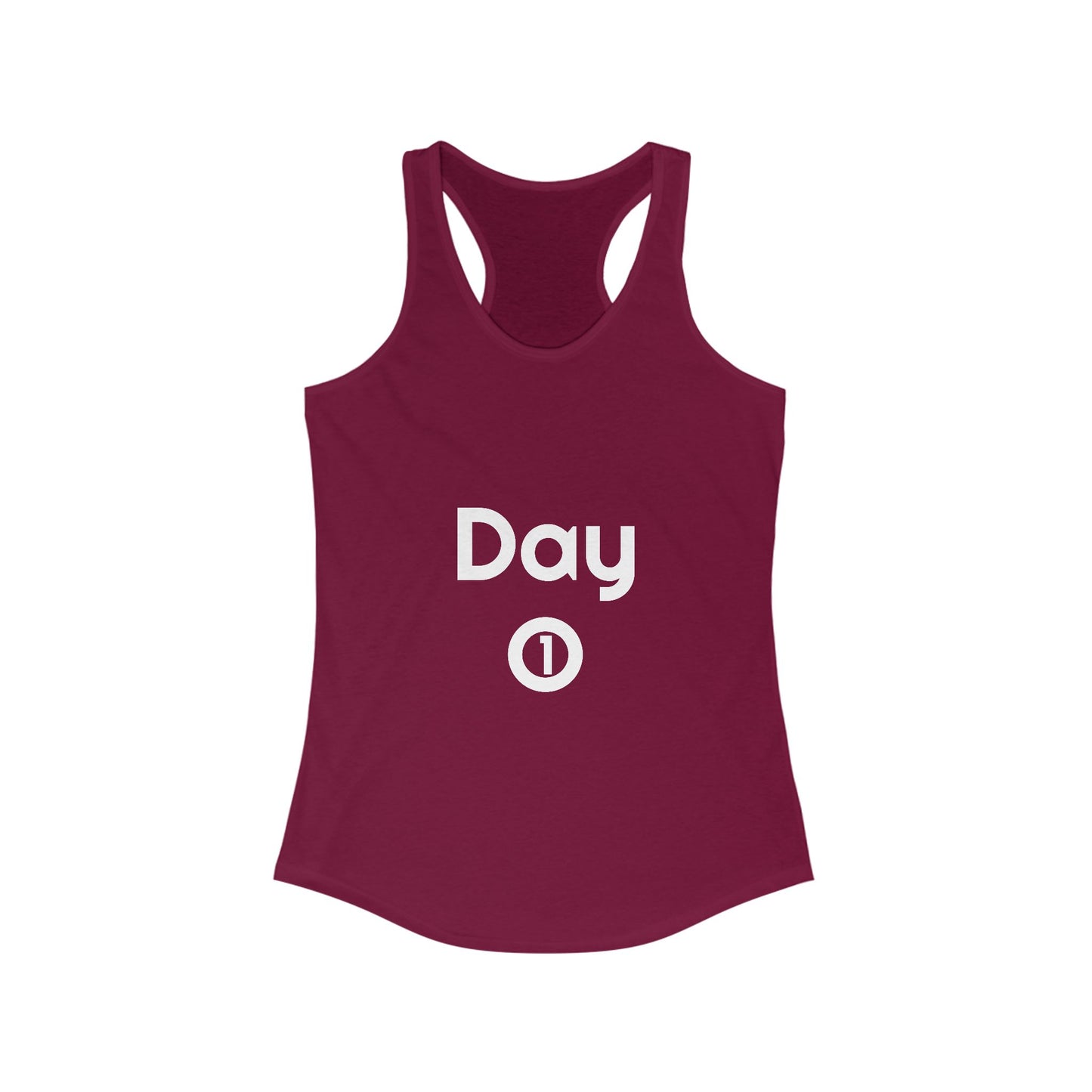 Women's Ideal Racerback Tank - Day 1 - White Letters