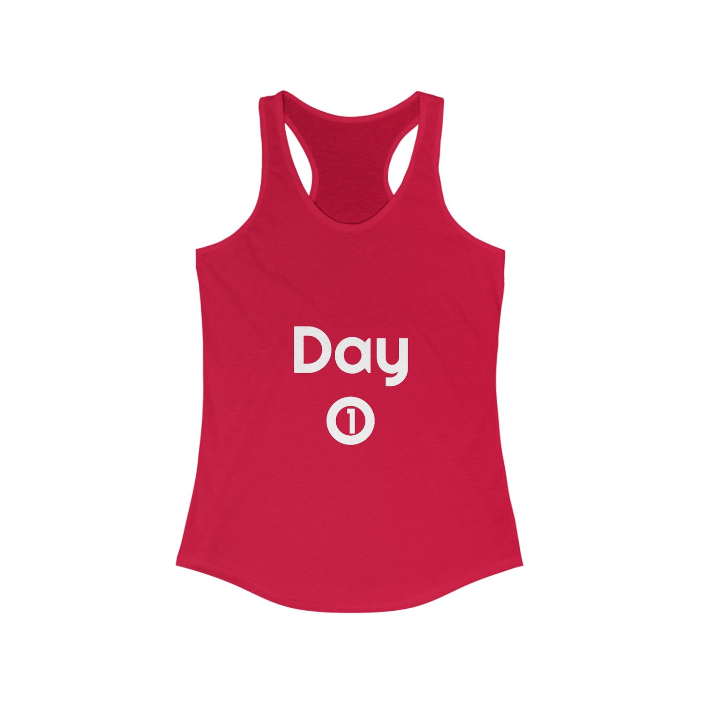 Women's Ideal Racerback Tank - Day 1 - White Letters