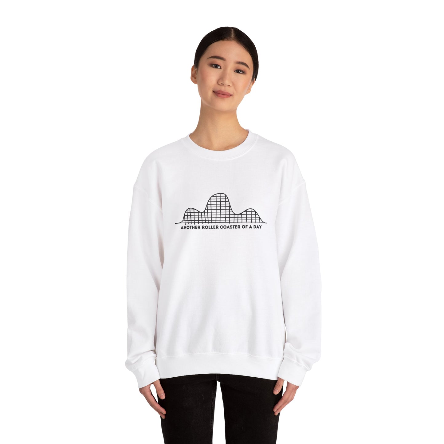 Another Roller Coaster of a Day Crewneck Sweatshirt - Comfortable Unisex Sweatshirt for Theme Park Lovers