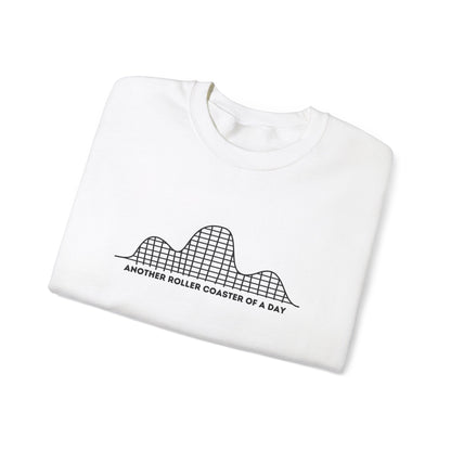 Another Roller Coaster of a Day Crewneck Sweatshirt - Comfortable Unisex Sweatshirt for Theme Park Lovers