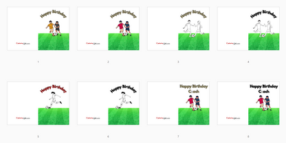 Happy Birthday Greeting Card for Soccer Player or Coach (Various Versions)