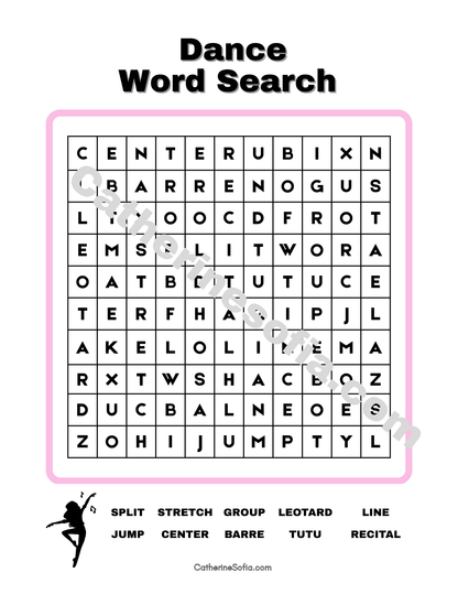Dance Activity Pages (Word Search