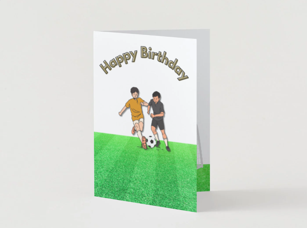 Happy Birthday Greeting Card for Soccer Player or Coach (Various Versions)