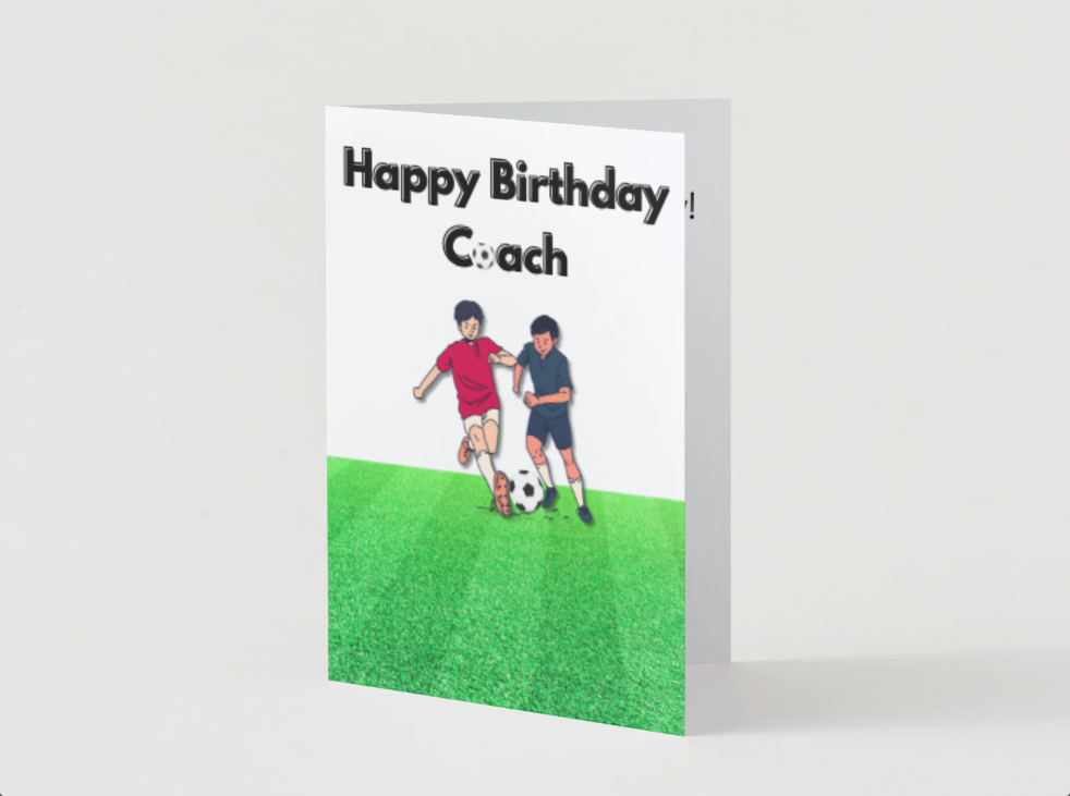 Happy Birthday Greeting Card for Soccer Player or Coach (Various Versions)