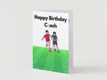 Happy Birthday Greeting Card for Soccer Player or Coach (Various Versions)