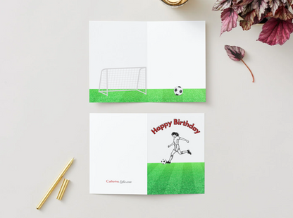 Happy Birthday Greeting Card for Soccer Player or Coach (Various Versions)