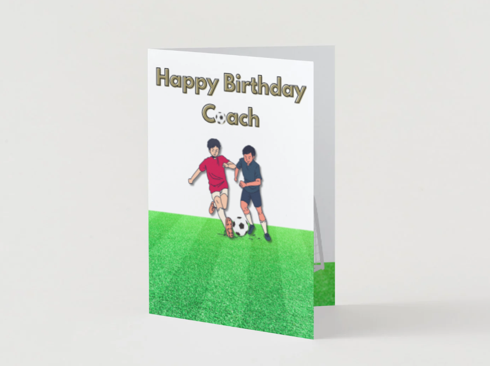 Happy Birthday Greeting Card for Soccer Player or Coach (Various Versions)