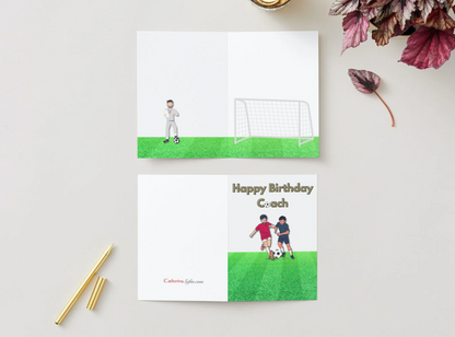 Happy Birthday Greeting Card for Soccer Player or Coach (Various Versions)
