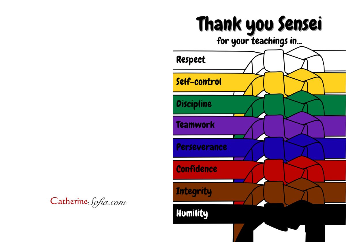 Thanks Sensei Thank You Sensei (Karate) Digital Card – Catherine Sofia