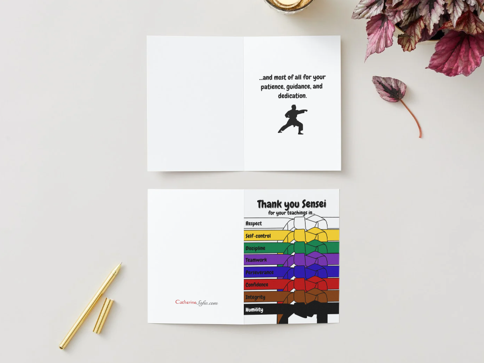 Thanks Sensei Thank You Sensei (Karate) Digital Card – Catherine Sofia