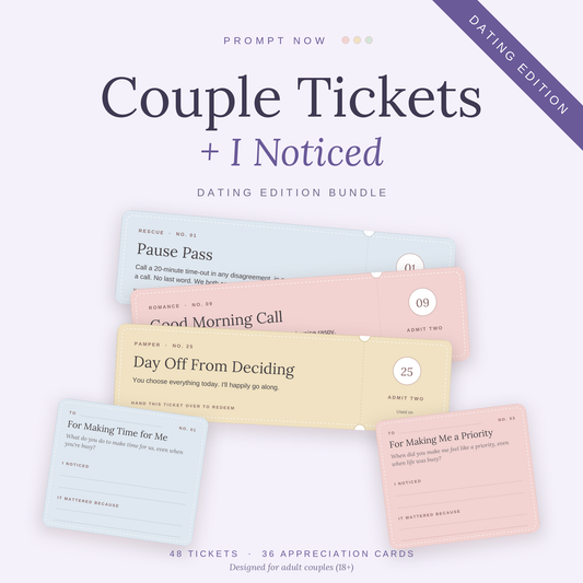 Couple Tickets + I Noticed Bundle: Dating Edition