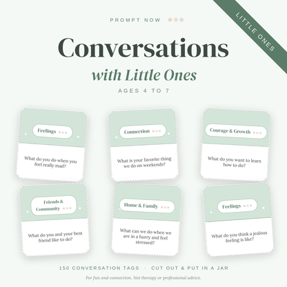 Prompt Now: Conversations with Little Ones (Ages 4–7) | Printable Conversation Tags