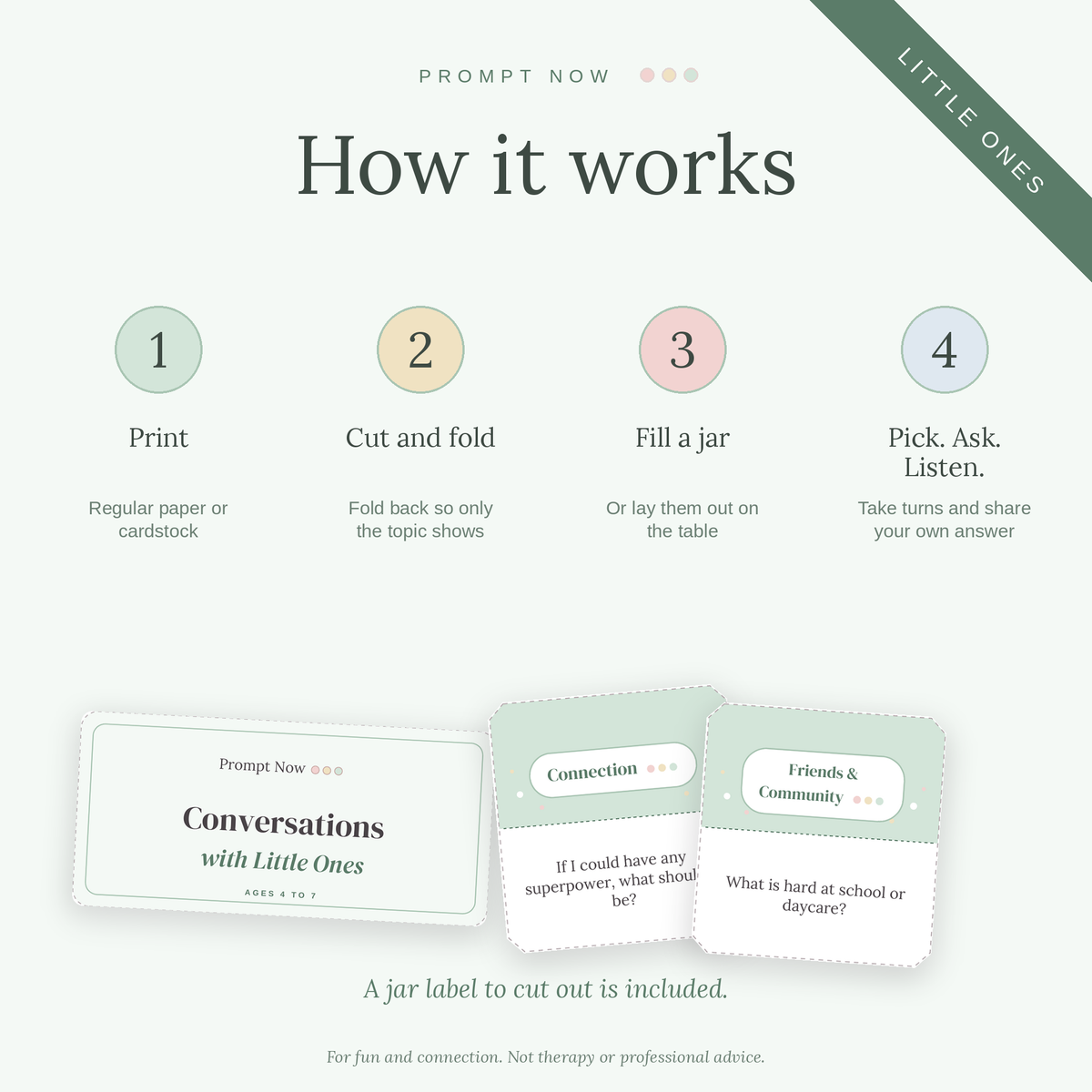 Prompt Now: Conversations with Little Ones (Ages 4–7) | Printable Conversation Tags