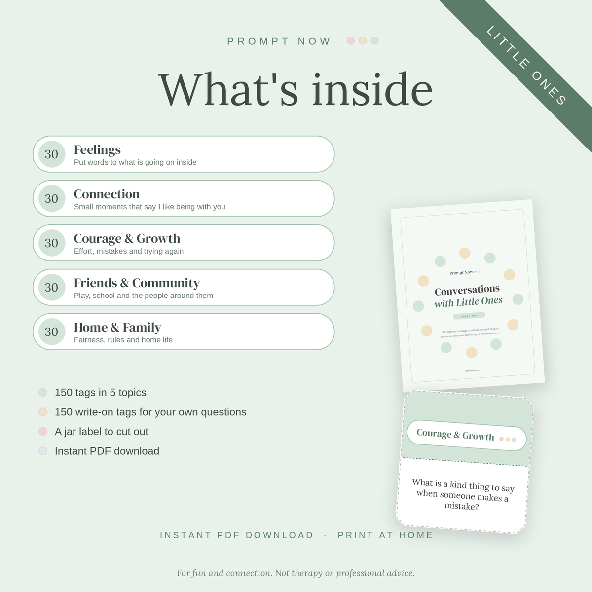 Prompt Now: Conversations with Little Ones (Ages 4–7) | Printable Conversation Tags