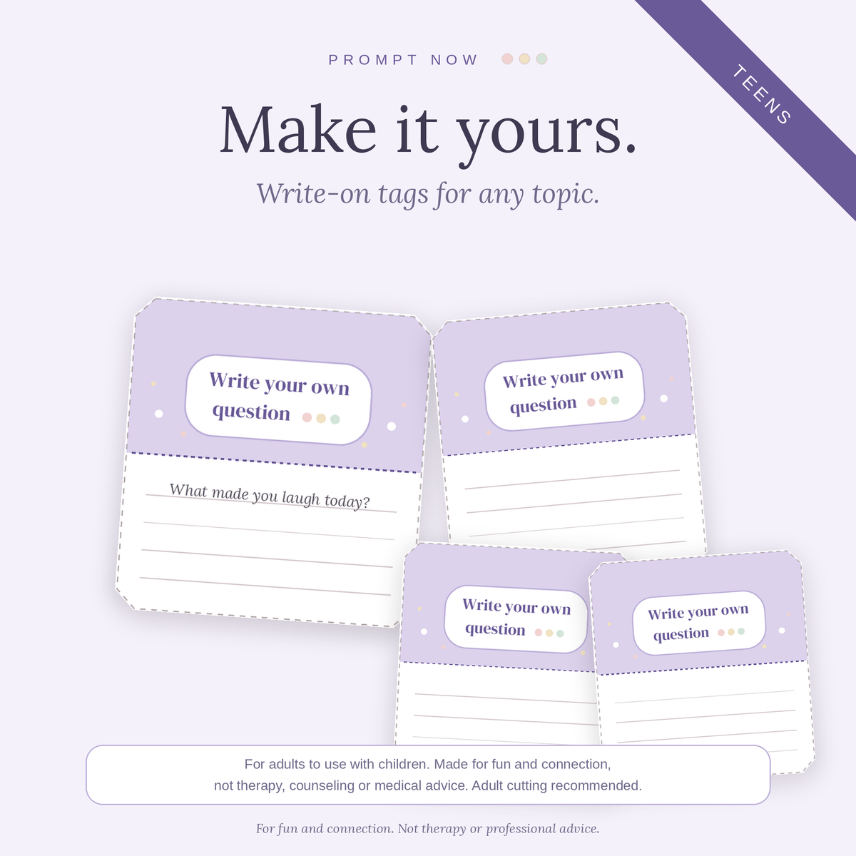 Prompt Now: Conversations with Teens (Ages 13+) | Printable Conversation Tags
